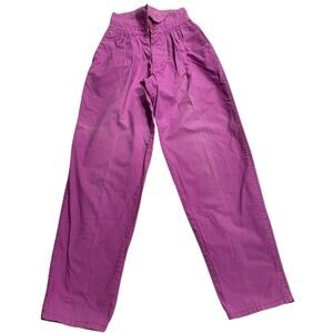 VTG Unionbay Barrel Leg Pants Button 100% Cotton Womens Sz 9 Pink *Discoloration